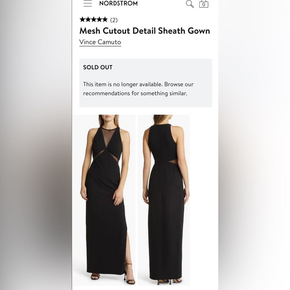 Mesh Cutout Detail Sheath Gown
